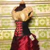 Wench Corset in Black with Red Pirate Trim and Buttons by damselinthisdress steampunk buy now online Wench Corset in Black with Red Pirate Trim and Buttons by damselinthisdress steampunk buy now online