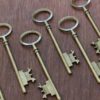100 pcs Large Antique Brass Double sided skeleton Key Charms Steampunk Supplies Wedding Key wholesale lot bulk by PineappleSupply steampunk buy now online