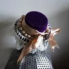 Beautiful One Of A Kind Purple Mini Top Hat Fascinator With Vintage Lace Trim Light Dusty Pink Satin Ribbon And Vintage Bead Button Details by IndustriousImaginare steampunk buy now online Beautiful One Of A Kind Purple Mini Top Hat Fascinator With Vintage Lace Trim Light Dusty Pink Satin Ribbon And Vintage Bead Button Details by IndustriousImaginare steampunk buy now online