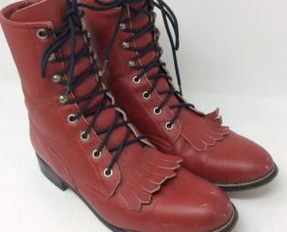 Diamond J Boots Hipster Rockabilly Steampunk Kiltie 7B Vintage Goth Red Leather by ForeverBeginsHere steampunk buy now online