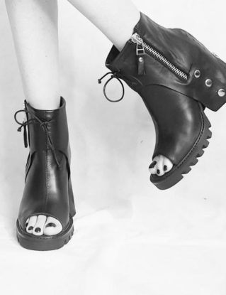 Open Toe Sandals, Gothic Shoes, Black Leather Shoes, Leather Booties, Steampunk Sandals, Heeled Boots, Extravagant Shoes, Grunge Shoes by dreSSShoescode steampunk buy now online