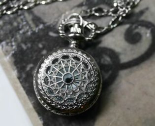 Silver Pocket Watch Necklace by robinhoodcouture steampunk buy now online