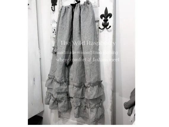 Striped Linen Pants | Boho Bloomers | Washed Linen Bloomers | Striped Linen Ticking Bloomers | Ruffled Love Bloomers | The Wild Raspberry by thewildraspberry steampunk buy now online Striped Linen Pants | Boho Bloomers | Washed Linen Bloomers | Striped Linen Ticking Bloomers | Ruffled Love Bloomers | The Wild Raspberry by thewildraspberry steampunk buy now online