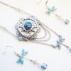 Victorian Industrial Dragonfly & Blue Fire Opal Necklace Earring Set, Steampunk Dragonfly Necklace Earring Set, Dragonfly Necklace NES9 by RavensSecretStash steampunk buy now online