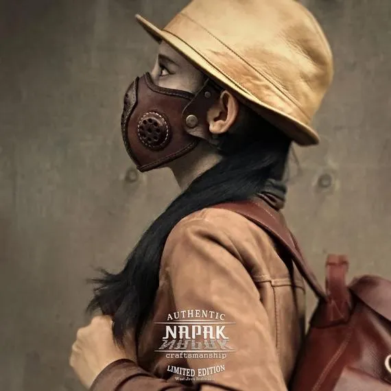 Leather Face Mask Filter Mask Medical Breatable Rare Mask by RudeLeatherCraft steampunk buy now online Leather Face Mask Filter Mask Medical Breatable Rare Mask by RudeLeatherCraft steampunk buy now online