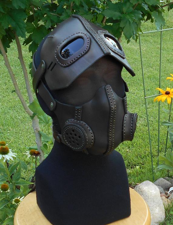 MADE TO ORDER Leather Mask Dieselpunk Steampunk Aether Pirate Post Apocalyptic Borderlands Dystopian Rising wear it 5 ways in 1 by LAFuellingFacades steampunk buy now online