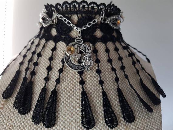 Steampunk/Gothic/Burlesque Diesel Bunny Choker by SteamEmpressDesign steampunk buy now online