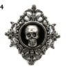 Steampunk pin badge brooch silver diamond shaped backing with a silver gothic skull #DB4 by CaptainCumberpatch steampunk buy now online