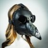 Steampunk Plague Doctor Mask Black Steampunk Halloween Mask Raven Mask Costume Cosplay Masquerade Mask Unisex Black on Black Bird Beak Mask by 4everstore steampunk buy now online