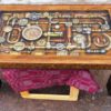 Steampunk table, Frozen Time, interior table with a built-in clockwork, solid wood table, handmade, covered with epoxy by WoodArtworkStoreRus steampunk buy now online