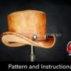 Top Hat Pattern - Leather DIY - Pdf Download - Video Tutorial by DieselpunkRo steampunk buy now online