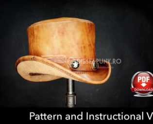 Top Hat Pattern - Leather DIY - Pdf Download - Video Tutorial by DieselpunkRo steampunk buy now online