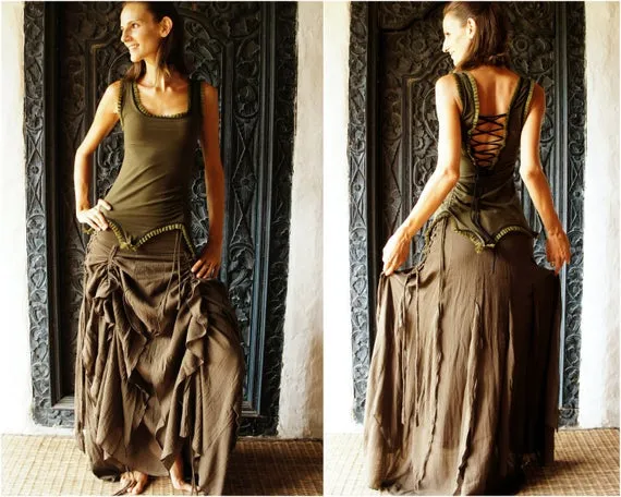 Witch Skirt | Pixie Skirt | Elven Skirt | Steampunk Skirt | Witch Dress | Elven Dress | Medieval Skirt | Nighwish Skirt Forest by SeresClothing steampunk buy now online