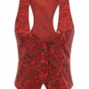 Vintage Steampunk Jacquard Waistcoat Adjustable Strap Fancy Party Cocktail Vest Coat Red steampunk buy now online