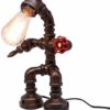 Frideko Vintage Table Lamp, Retro Industrial Iron Water Pipes Robot Steampunk Desktop Light for Bedside Desk steampunk buy now online