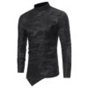 Sliktaa Mens Casual Shirts Fancy Dress Long Sleeve Slim Fit Floral Button Down Wing Collar Steampunk Shirts, M, Black steampunk buy now online