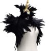 Black Feather Cape for Maleficent, Raven, Gatsby, Edgar Allan Poe, Crow or Steampunk Halloween Costume for Women, Feather Shrug with Collar by PartySupplyPlus steampunk buy now online