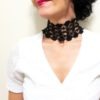 Black Lace Choker Necklace, Gothic Jewelry, Statement Jewelry, Anniversary Gifts, Stylish Lace Chokers, Geometric Necklace by HAREMDESIGN steampunk buy now online