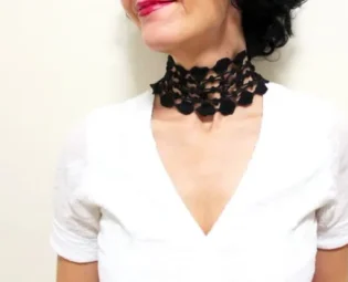 Black Lace Choker Necklace, Gothic Jewelry, Statement Jewelry, Anniversary Gifts, Stylish Lace Chokers, Geometric Necklace by HAREMDESIGN steampunk buy now online