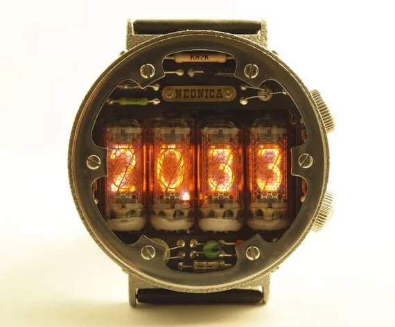 Nixie Wrist Watch styled "Metro" by moskvitanin steampunk buy now online Nixie Wrist Watch styled "Metro" by moskvitanin steampunk buy now online