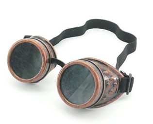 Lodou Cyber Goggles Steampunk Welding Goth Cosplay Vintage Goggles Rustic (Copper) steampunk buy now online