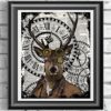 Deer Stag art print, Poster Print on Antique Dictionary book page, wall decor, Home decor, unique gift, wall hangings steampunk buy now online