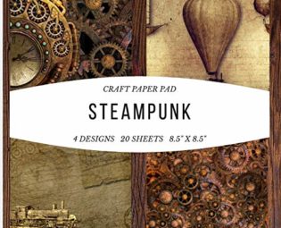 Craft Paper Pad Steampunk 8.5x8.5 Craft Paper, 4 Designs, 20 Sheets: Origami Vintage Flowers Pattern Scrapbooking Cardmaking Craft DIY Die Cuts ... Album for Kids Party Christmas Greeting Cards steampunk buy now online
