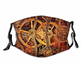 NOT Face Mask Adjustable Earloops Breathable Reusable Outdoor Mouth Cover Dust Mask for Adults Kids Steampunk Gears Clockwork Widescreen Watch Cogs steampunk buy now online