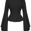 Halloween Festive Blouse Vintage Gothic Steampunk Shirt Tops Black(Size: L) steampunk buy now online