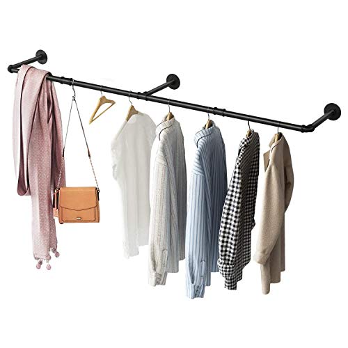 Greenstell Industrial Pipe Style Garment Rack, Foldable Wall Hanger for Bedroom, Living room, Kitchen, Three Pedestal Three-way Hangers steampunk buy now online