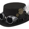 Boland 54502 - Specspunk Hat with Glasses and Gears for Women, Black, Accessory, Headwear, Steampunk, 80s, Theme Party, Carnival steampunk buy now online
