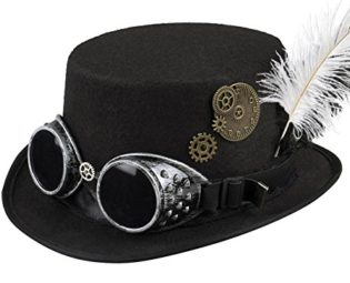 Boland 54502 - Specspunk Hat with Glasses and Gears for Women, Black, Accessory, Headwear, Steampunk, 80s, Theme Party, Carnival steampunk buy now online