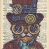 Steampunk Cat Vintage Dictionary Artwork Notebook: 7 x 10 inch Ruled Notebook/Journal steampunk buy now online