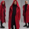 Asymmetric hooded coat, men red steampunk jacket, cosplay outfit, sci-fi style, long oversized cardigan, maxi cape, A0008 by MDNT45 steampunk buy now online Asymmetric hooded coat, men red steampunk jacket, cosplay outfit, sci-fi style, long oversized cardigan, maxi cape, A0008 by MDNT45 steampunk buy now online