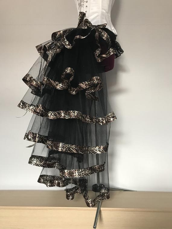 Black Burlesque Bustle Belt Animal trim by thetutustoreuk steampunk buy now online