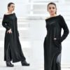 Black Wool Dress, Off Shoulder Dress, Gothic Dress, Wool Clothing, Black Maxi Dress, Tunic Dress, Steampunk Dress, Plus Size Clothing by MyStyleM steampunk buy now online