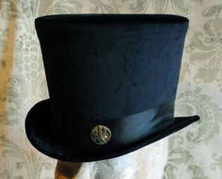 Gothic Top Hat,Black Velvet Victorian Hat,Burning Man Hat,Steampunk Top Hat with Vintage Watch Movement,Ivory Top Hat-Custom-Made to Order by BizarreNoir steampunk buy now online