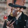 Leather face mask Steampunk Mask leather diesel punk wasteland burning man respirator Dystopian armor larp by OutcastProps steampunk buy now online