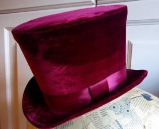 Red Velvet Top Hat,Victorian Full Size Top Hat,Steampunk Top Hat,MENS HATS,Gothic Top Hat in Black, Red or Ivory-Custom-Made to Order by BizarreNoir steampunk buy now online