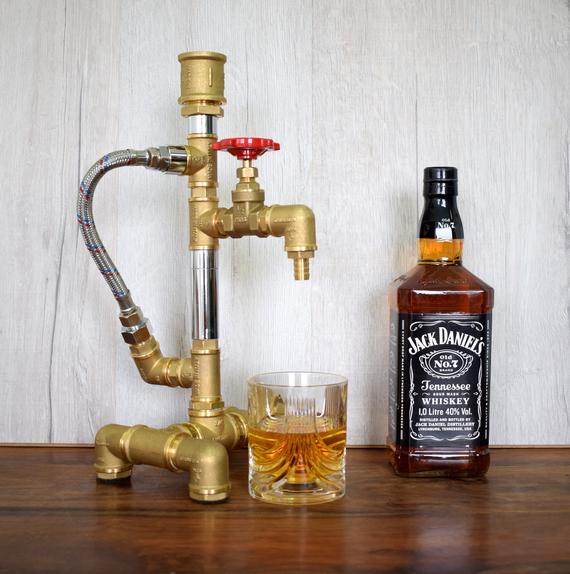 Retro Industrial Rustic - steampunk bar art, industrial style, steampunk décor, man cave, pipe dispenser by ArtDesignStudioCy steampunk buy now online
