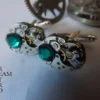 steampunk - cufflinks - Mens Gift Boxed Emerald Cufflinks - Steampunk Cufflinks - Wedding Cufflinks - Cufflinks - Best man gifts by SteamRetro steampunk buy now online