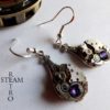 Steampunk purple lila Earrings Steamretro -Steampunk Jewellery by Steamretro -personalized jewelry by SteamRetro steampunk buy now online