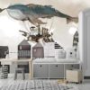Steampunk Theme Whale Aircraft And City Wallpaper Popular Art Wall Poster Nursery Teenage Room Trendy Wall Mural by FourWall steampunk buy now online