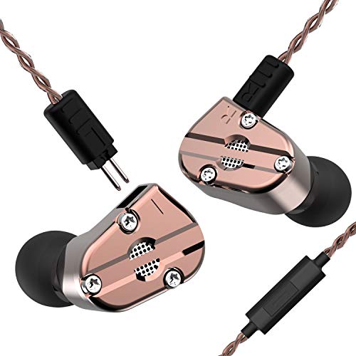 RevoNext QT5 1DD+1BA Metal In Ear Monitors (Coppery with mic) steampunk buy now online