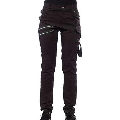 kunfang Men Steampunk Denim Jeans with Pockets Fashion Buckle Lock Straight Leg Pants Joggers Sport Bottoms Solid Color Military Combat Trousers Black Red Green steampunk buy now online