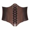 HANERDUN Lace-up Corset Elastic Cinch Belt Waist Belt, Brown, X-Large steampunk buy now online