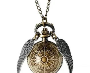Steampunk Pendant Watch Winged Ball Necklace Timepiece in Velvet Gift Bag (02 Bronze Filligree) steampunk buy now online