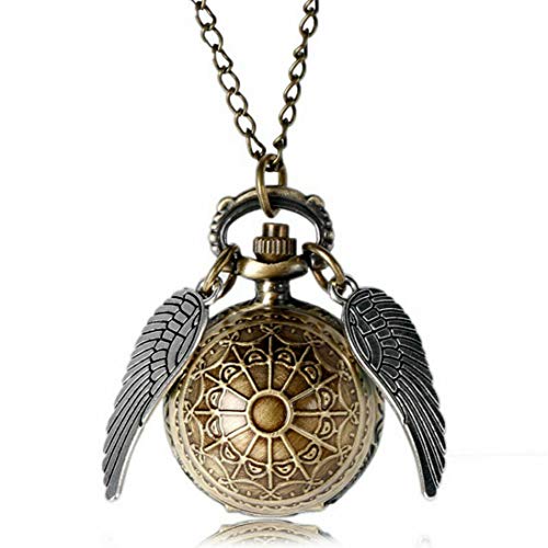 Steampunk Pendant Watch Winged Ball Necklace Timepiece in Velvet Gift Bag (02 Bronze Filligree) steampunk buy now online
