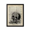 Skull Sketch Print - Skull Picture - Skull Art - Skull Poster - Steampunk Posters - Watercolour Dictionary Prints - Gift - Wall Art - Home Decor - Frame Not Included steampunk buy now online