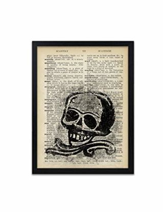 Skull Sketch Print - Skull Picture - Skull Art - Skull Poster - Steampunk Posters - Watercolour Dictionary Prints - Gift - Wall Art - Home Decor - Frame Not Included steampunk buy now online